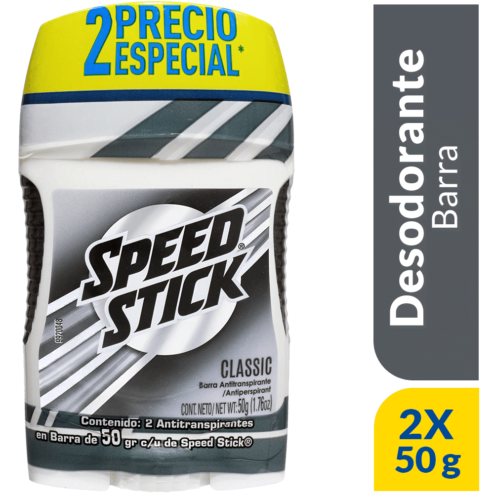 Desodorante Speed Stick Classic Barra 2un x50gr PE