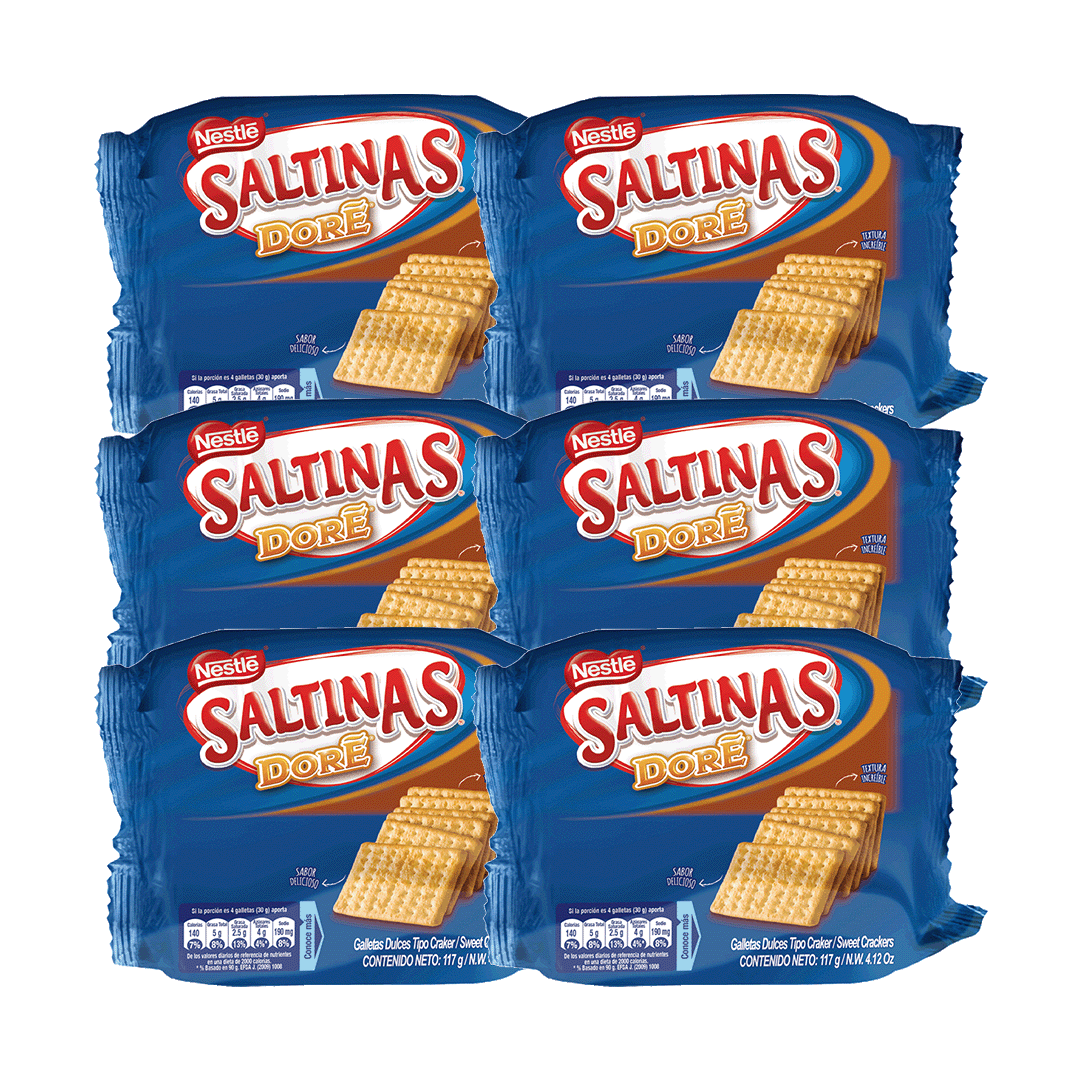 Galletas Saltinas Dore Pqtenderos x6Un x117gr