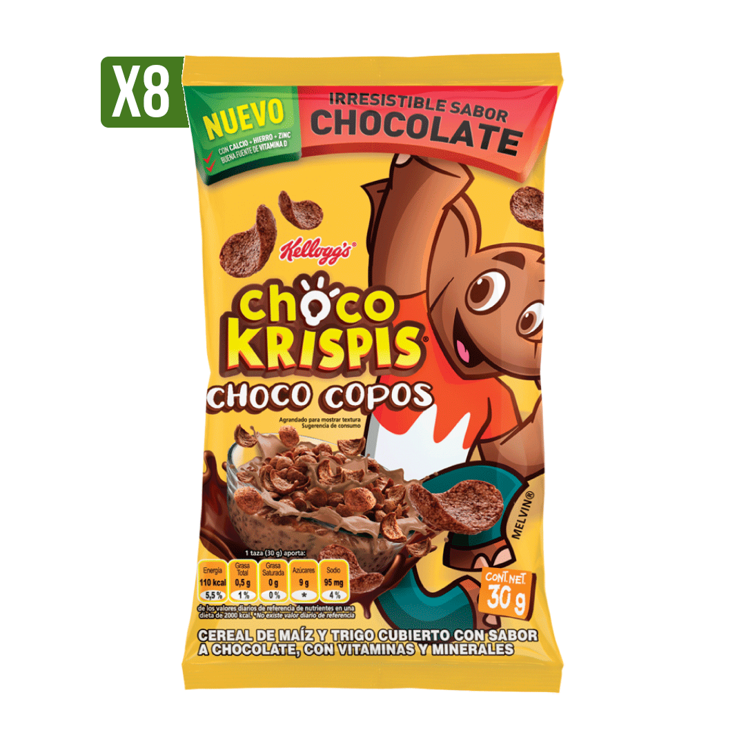 Cereal Kellogg Choco Copos x8Un x30gr