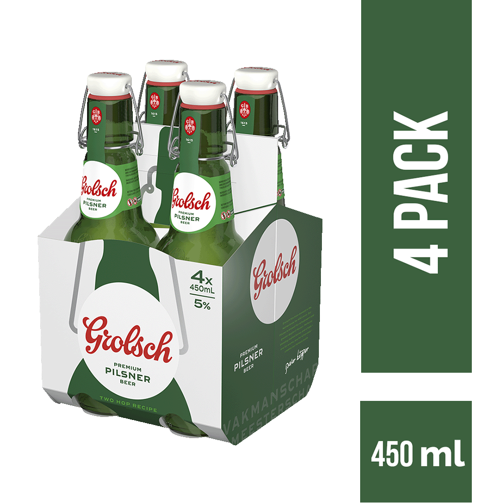 Cerveza Grolsch Botella Four Pack x4Un x450ml