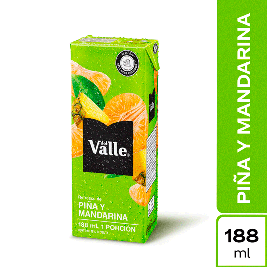 Jugo Frutal Del Valle Piña Y Mandarina x188ml