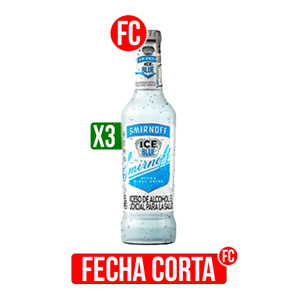 3 Vodka Smirnoff Ice Blue x275ml