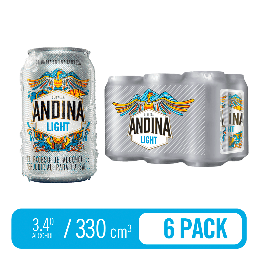 Cerveza Andina Light Lata x6 x330ml