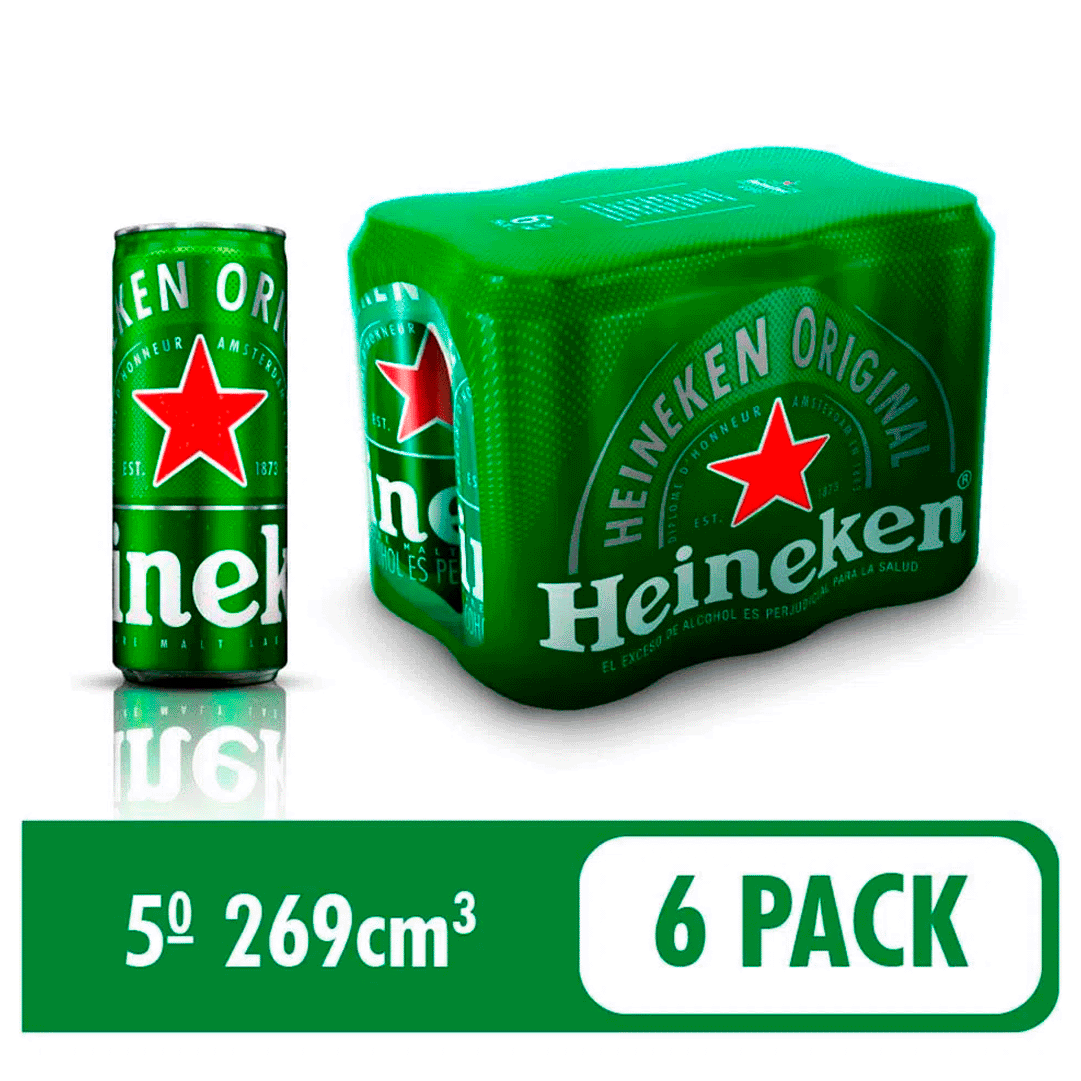 Cerveza Heineken Lata x6 x269ml